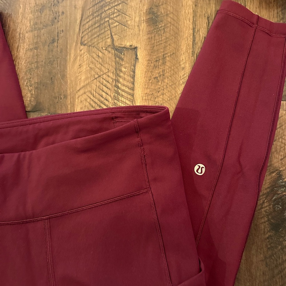 Lululemon Maroon running leggings